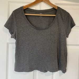 H&M || Classic Grey Pocket Tee Crop Too